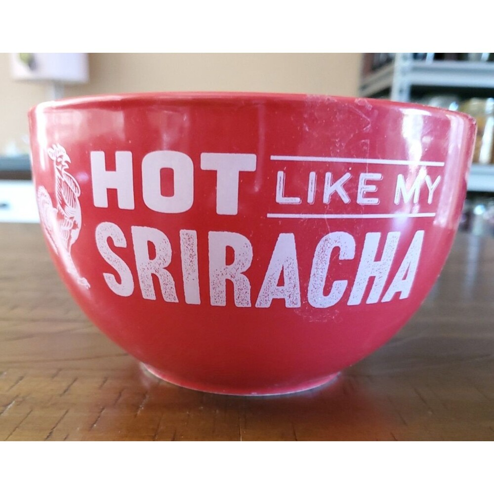 NEW Hot Like My Sriracha Ramen Noodle Red Ceramic Bowl